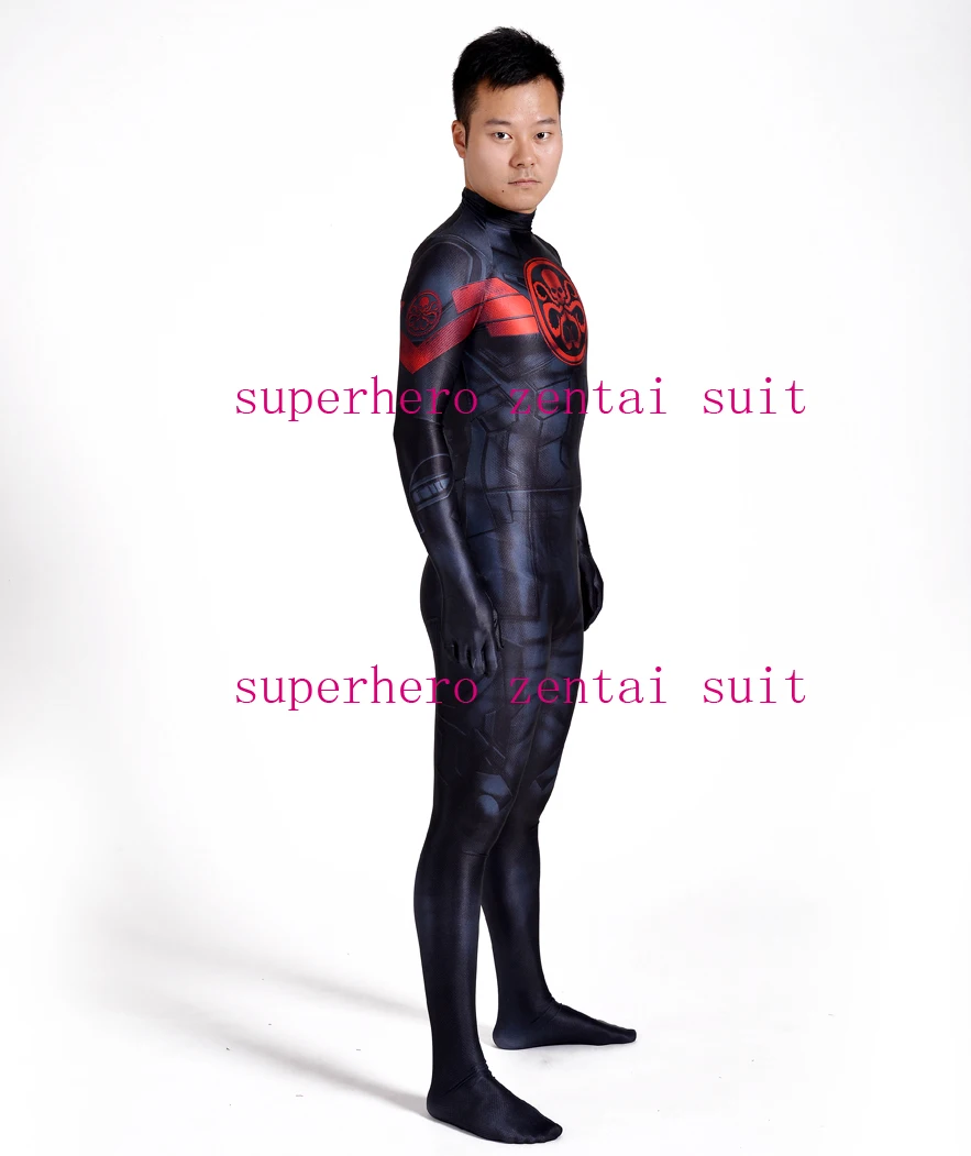 Костюм для косплея Капитан Америка Гидра Hail Hydra Zentai 3D принт лайкра спандекс