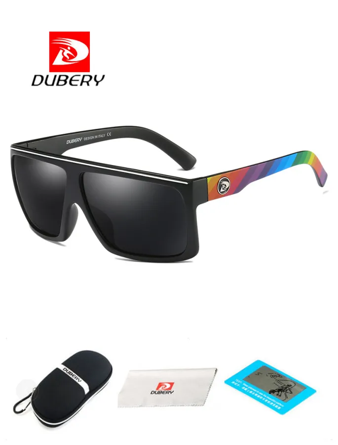 818B7 Бренд dubery, дизайнерские поляризованные HD солнцезащитные очки, мужские очки для вождения, мужские ретро солнцезащитные очки, летние зеркальные квадратные очки UV400 - Цвет линз: 818B7