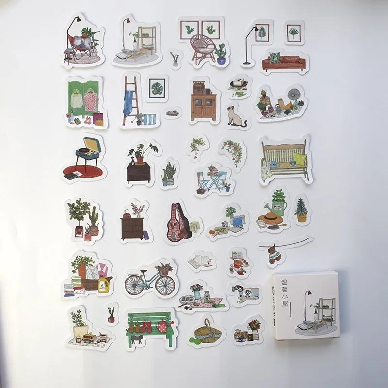 40 шт./кор. Цвет бумажные стикеры с рисунком украшения Наклейка DIY альбом Скрапбукинг канцелярская наклейка в виде печати подарок Материал escol - Цвет: 14