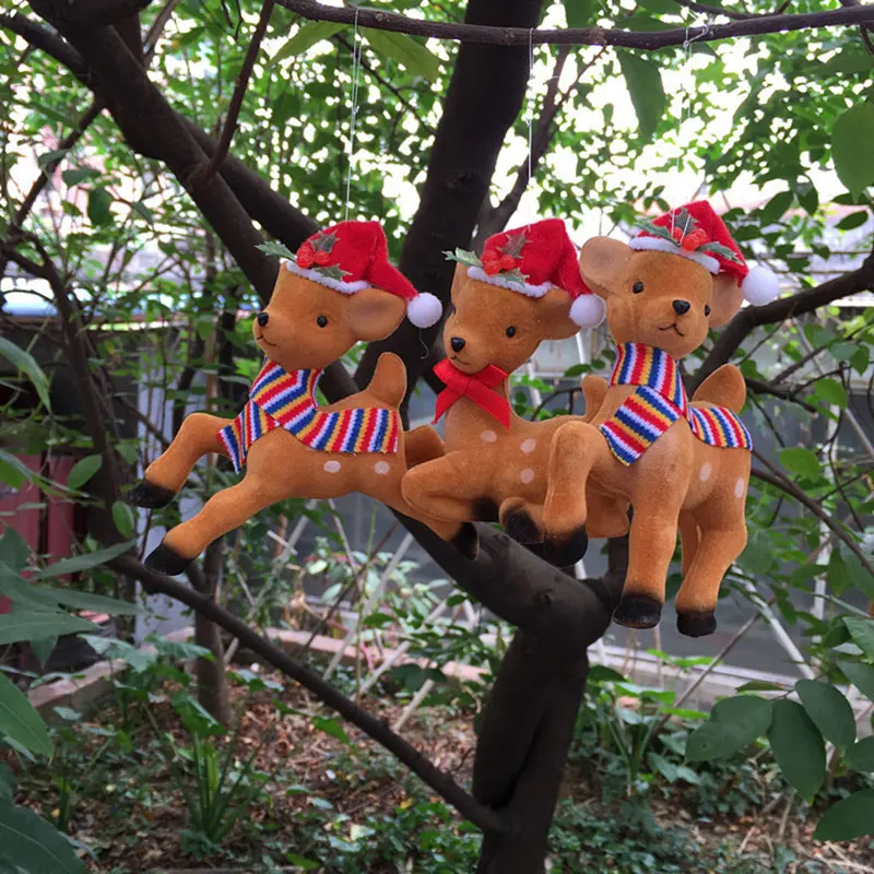 Елочные украшения 3 шт./лот куклы олень/Лось орнаментом Санта Клаус оленей