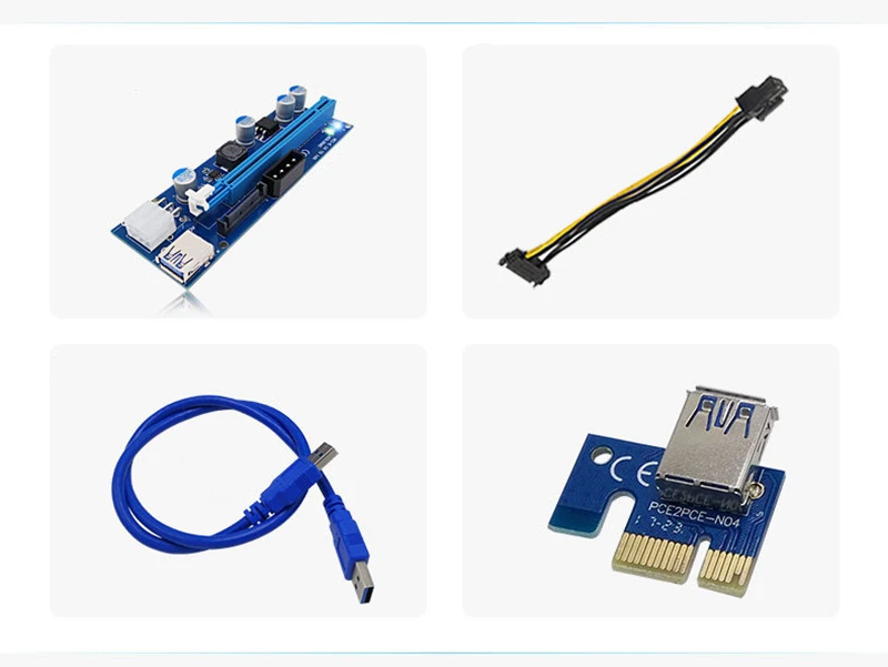 PCI-E удлинительная карта ETH Mining BTC графический адаптер 6PIN USB Miner Rig Удлинительный