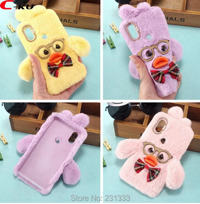 Мягкий чехол из ТПУ C ku 3D Duck Dr Hair Furry Diamond для Sony Xperia XZ2 Compact Mini XA2 Ultra Nokia 8 теплый