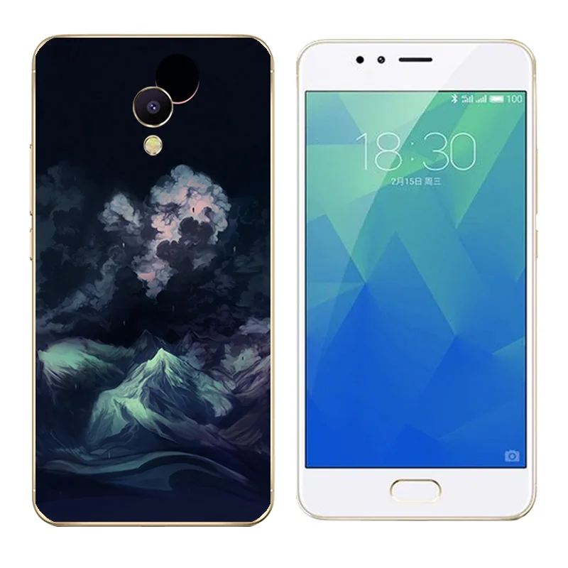 Cases for Meizu M5S mini Golden Printing Meilan5S Phone Shell Transparent 5.2 inch Soft Silicone Meizu5s |