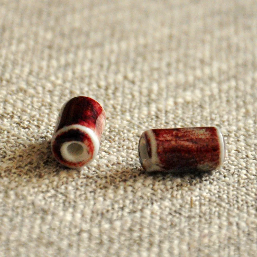 

100 шт./лот цилиндрические подвески с глазурью в виде цветов, фарфоровые бусины для женщин, мужчин, браслеты, ожерелья, материалы для изготовл...