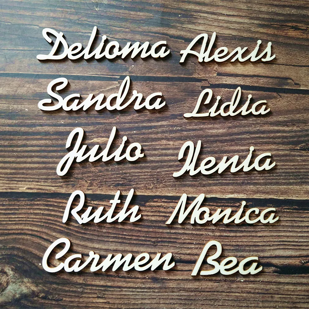 10 шт. персонализированные деревянные имена гостевых мест под заказ для свадебных