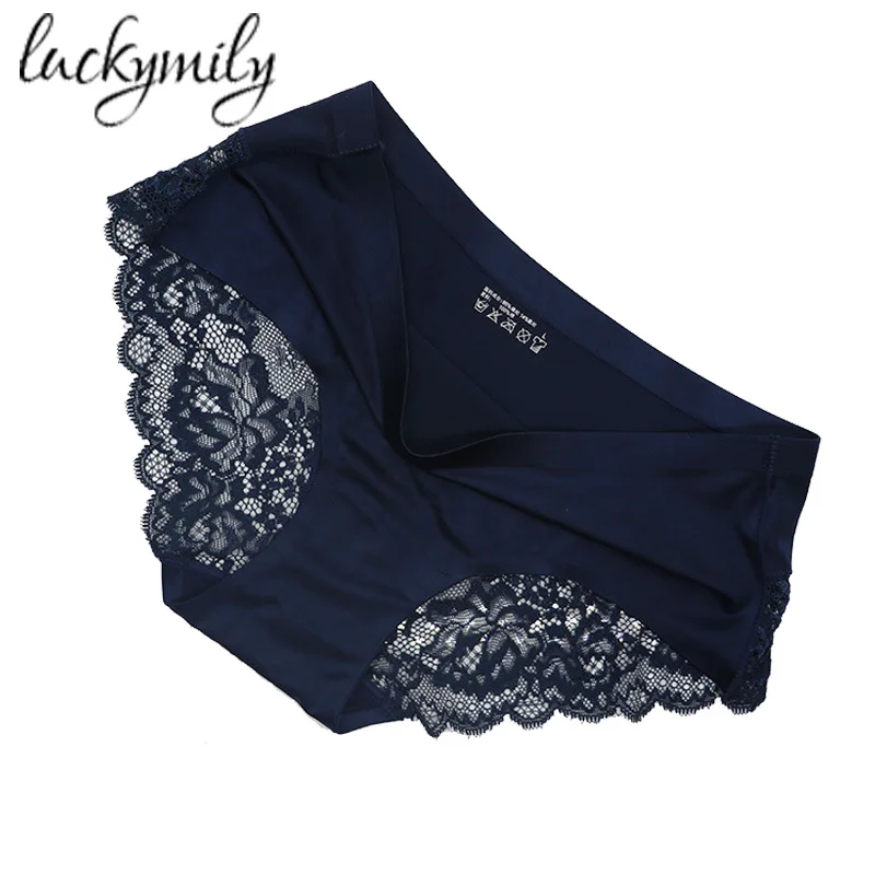 Blue Luckymily бесшовное женское нижнее белье, женские шелковые трусы, трусы с заниженной талией, сексуальные стринги, женские трусы, удобное нижнее белье - Цвет: Blue