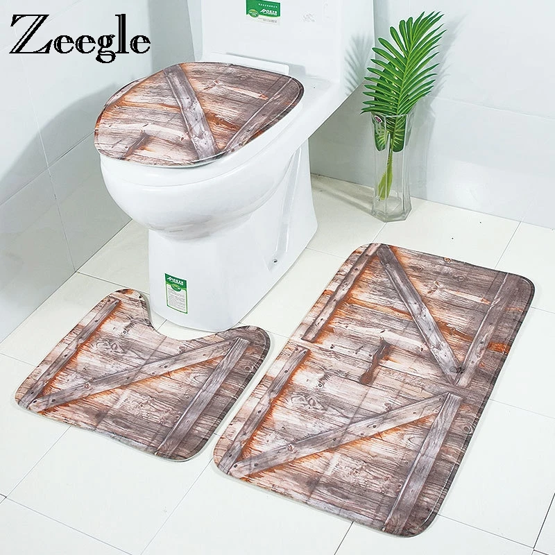 Zeegle туалетный коврик из 3 предметов Ванная комната ковры абсорбент Коврики для