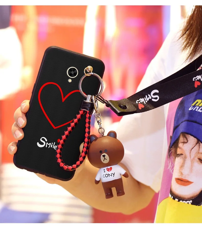 For Meizu Pro 6 case silicone Luxury fundas Cute doll lanyard phone bag pro cover MX6 Mx Case 3D tpu |