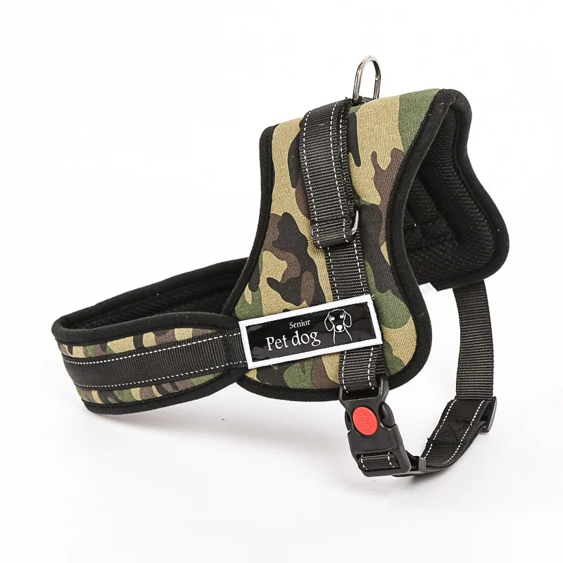 camouflage harness Роскошный ошейник для больших собак, Светоотражающий Жилет для полиции K9, мягкая жилетка для питомцев, аксессуары для собак, S-2XL - Цвет: camouflage harness