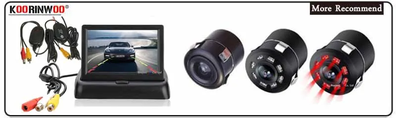 Koorinwoo автомобильная система парковки Комплект 4," TFT lcd цветной складной монитор заднего вида+ CCD Водонепроницаемая камера заднего вида