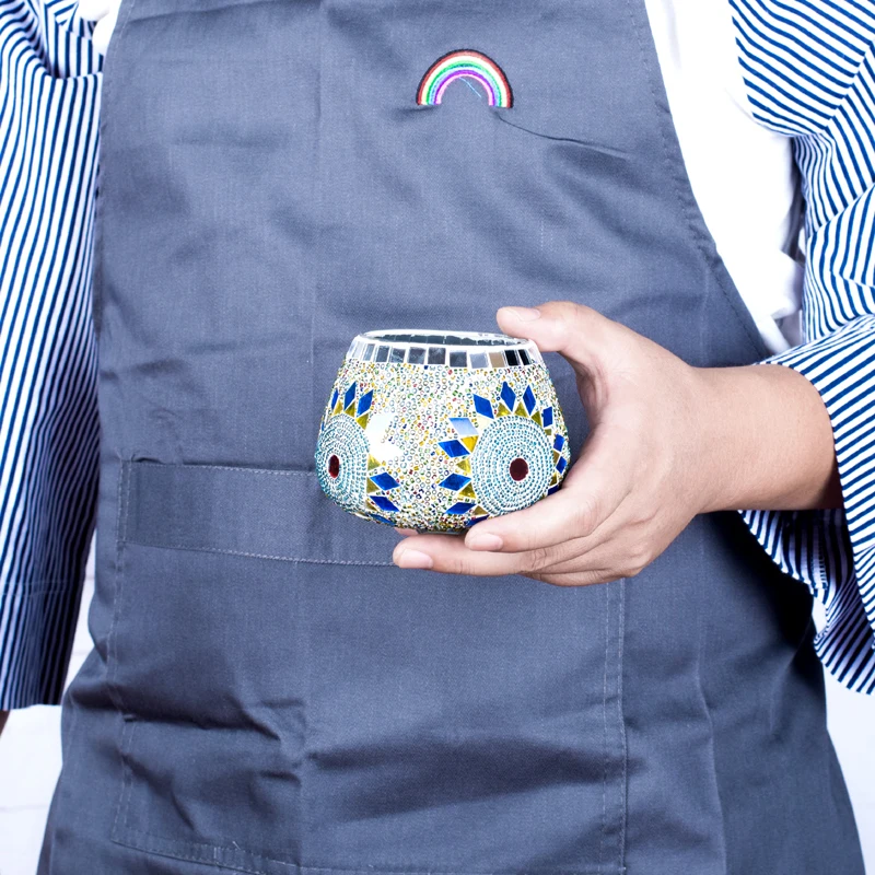 2019New бар и вечеринка Декоративный Подсвечник Многоцветный Стеклянная мозаика