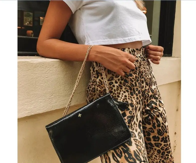 Лидер продаж Новинка Простые Женские брюки с высокой талией и леопардовым
