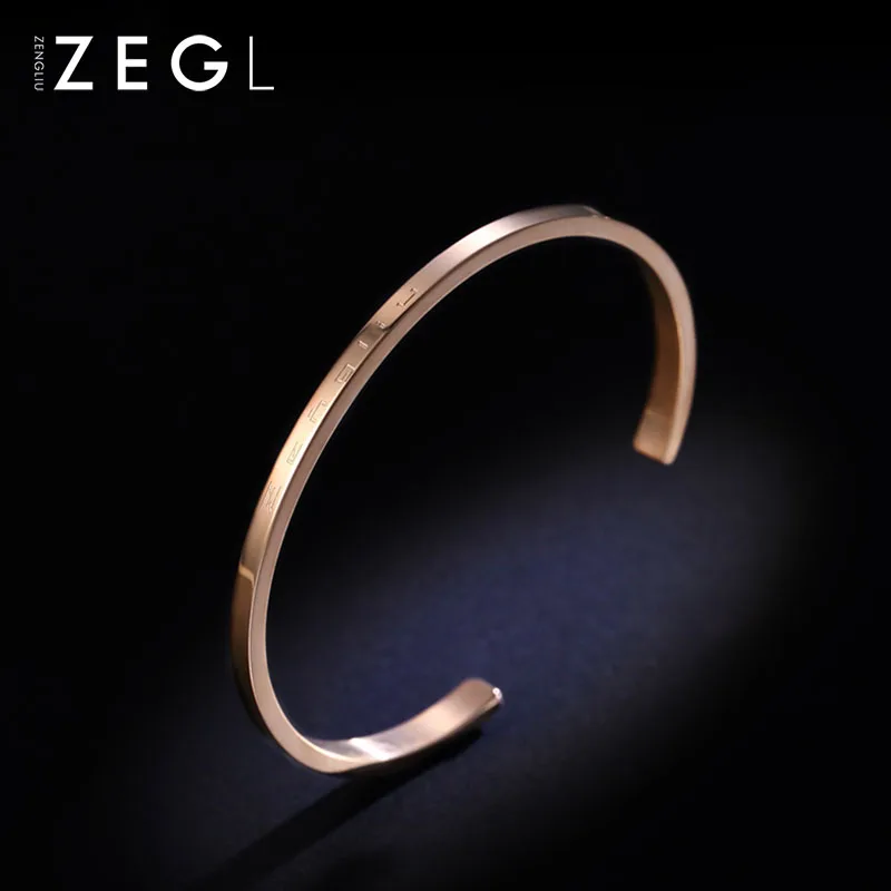 Женский браслет ZEGL из титановой стали в Корейском стиле Открытый для девушек