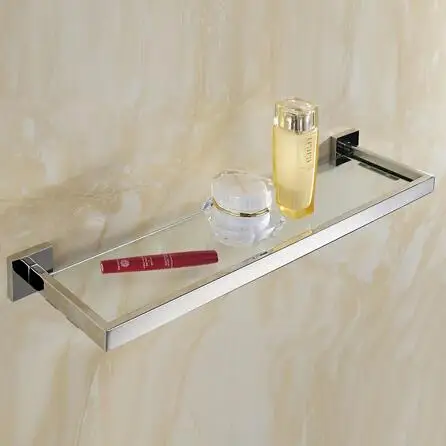 Glass Shelf SUS 304, нержавеющая сталь, набор аксессуаров для ванной комнаты, зеркальная полировка, держатель для полотенец, держатель для бумаги, держатель для полотенец, аксессуары для ванной комнаты EL83100 - Цвет: Glass Shelf