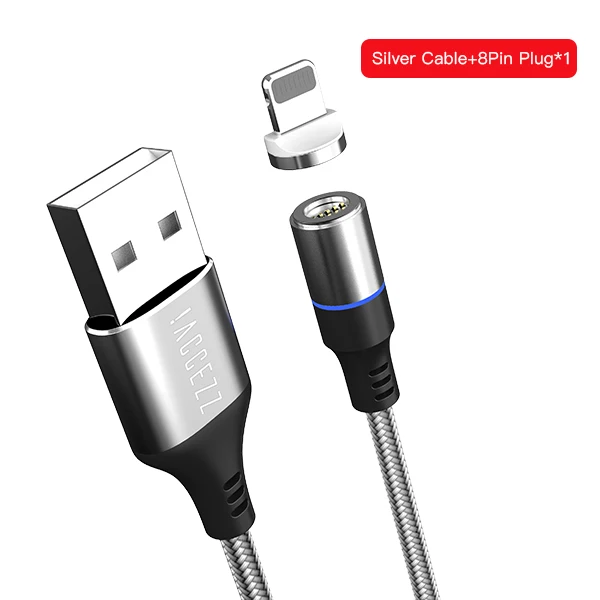 For iPhone Silver ACCEZZ Магнитный USB кабель Micro usb type C 3A Быстрая зарядка для iPhone XS X XR 7 MAX samsung S8 Магнитный зарядный кабель для передачи данных Шнур - Цвет: For iPhone Silver