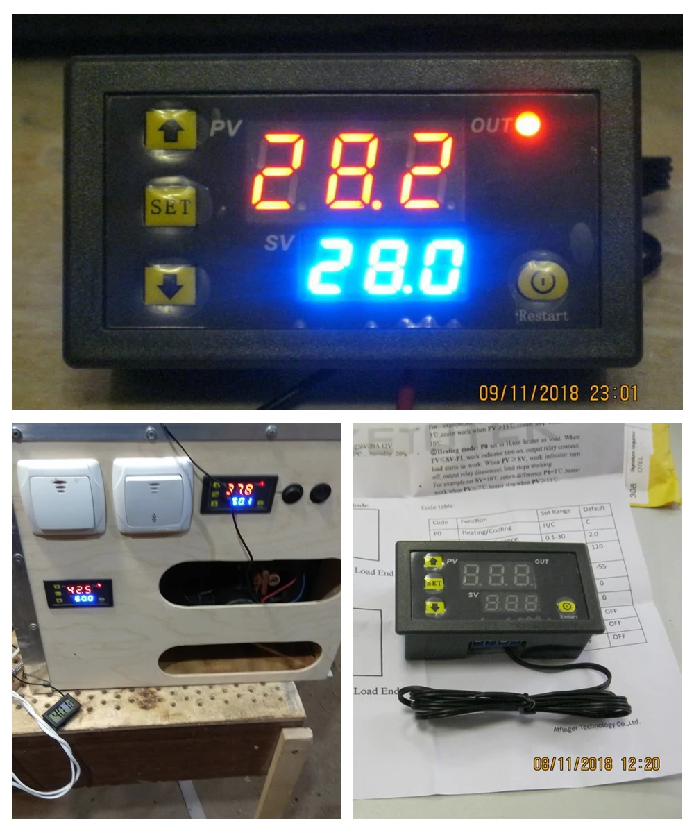 W3230 DC 12V 24V 110 V-220 V AC цифровой регулятор температуры светодиодный дисплей термостат с прибором управления обогревом/охлаждением