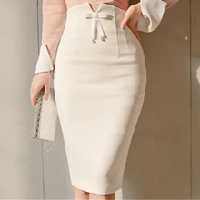 Pantalon Корейская Ulzzang одноцветная пуш ап юбка карандаш для женщин