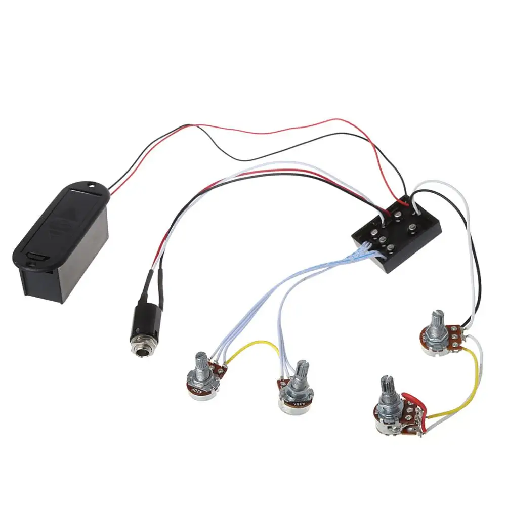 Эквалайзер для гитары 2 диапазона активный бас черный |