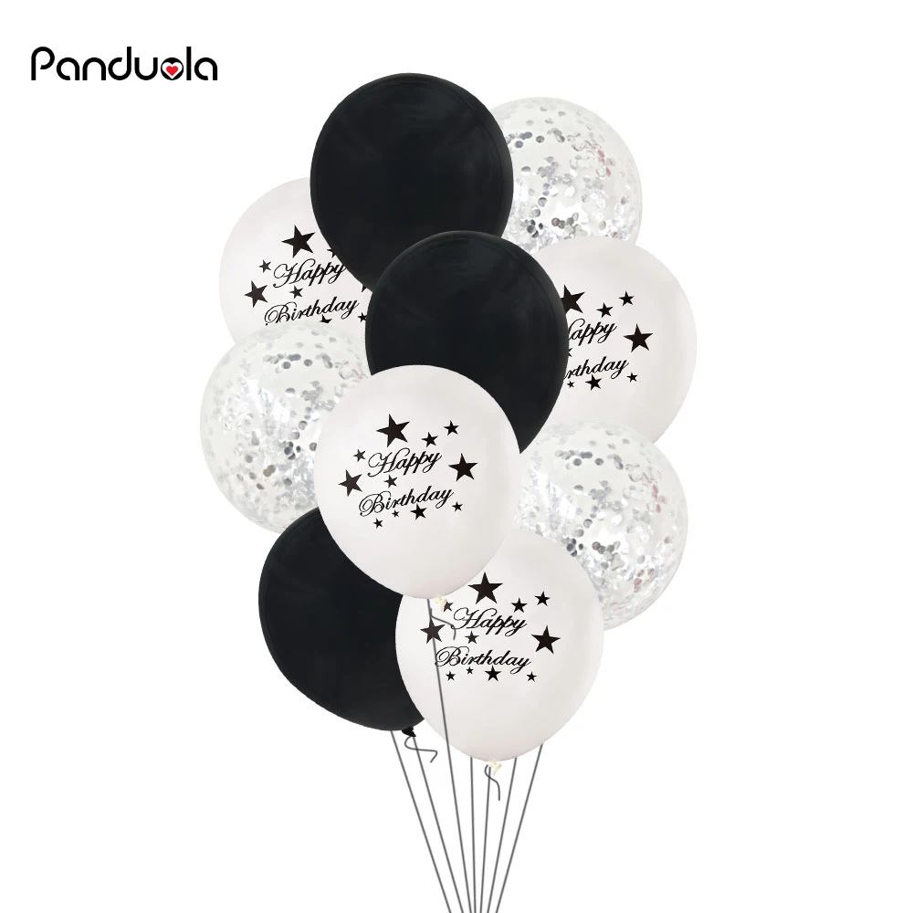Черно-белый Гелиевый шар для вечеринки мальчиков детей на 4-й День рождения baby shower