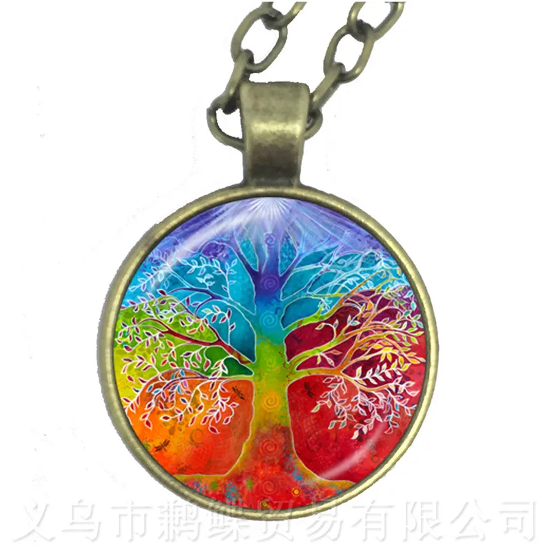 Ожерелье Cabala с изображением дерева жизни стеклянный кабошон женская бижутерия