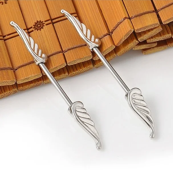 Кольцо для пирсинга сосков с крыльями ангела тонкое ювелирное изделие из