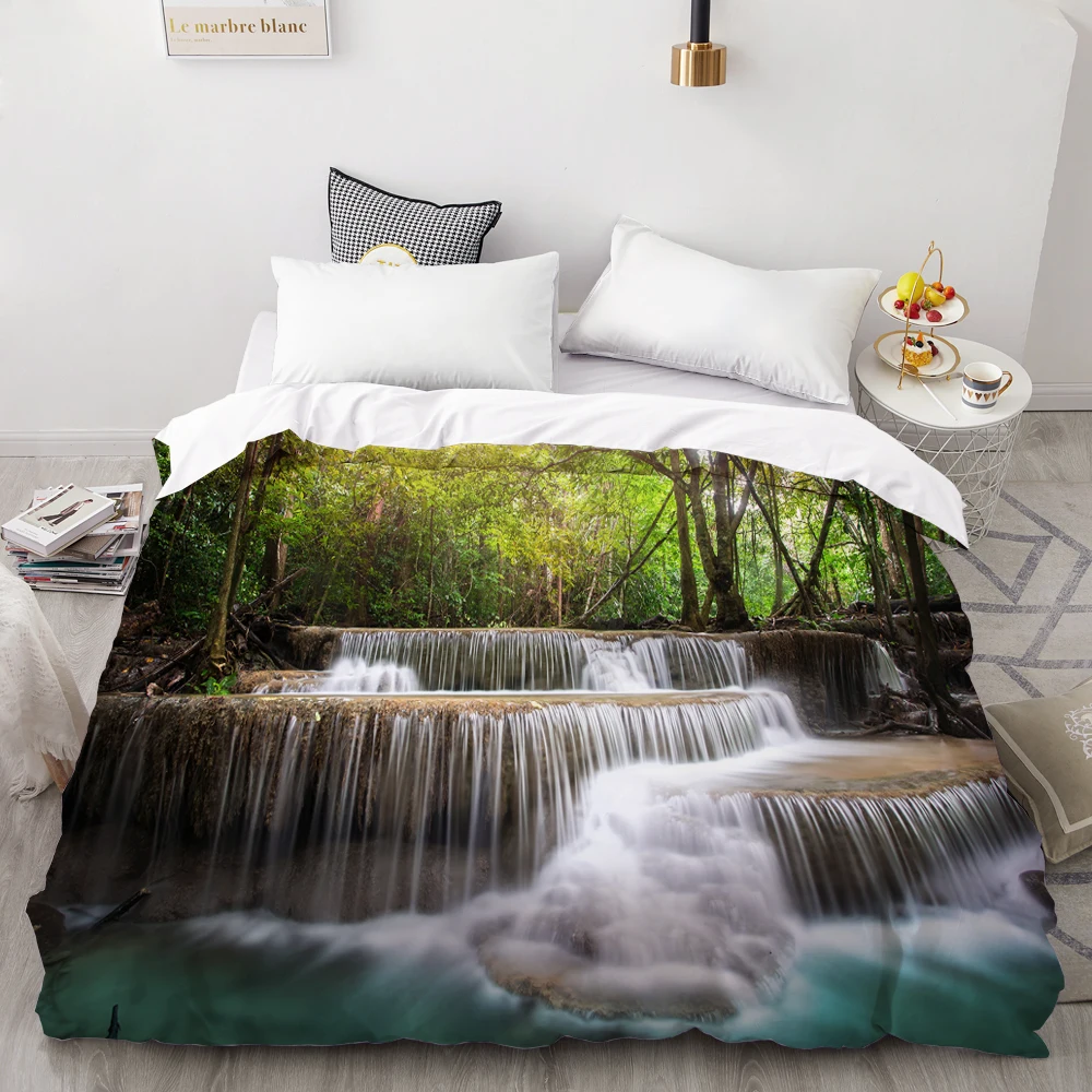 landscape-09 3D пододеяльник на заказ, одеяло/одеяло случае королева/король, постельные принадлежности 140x200/220x240/200x200 пододеяльник чернила живопись горы - Цвет: landscape-09