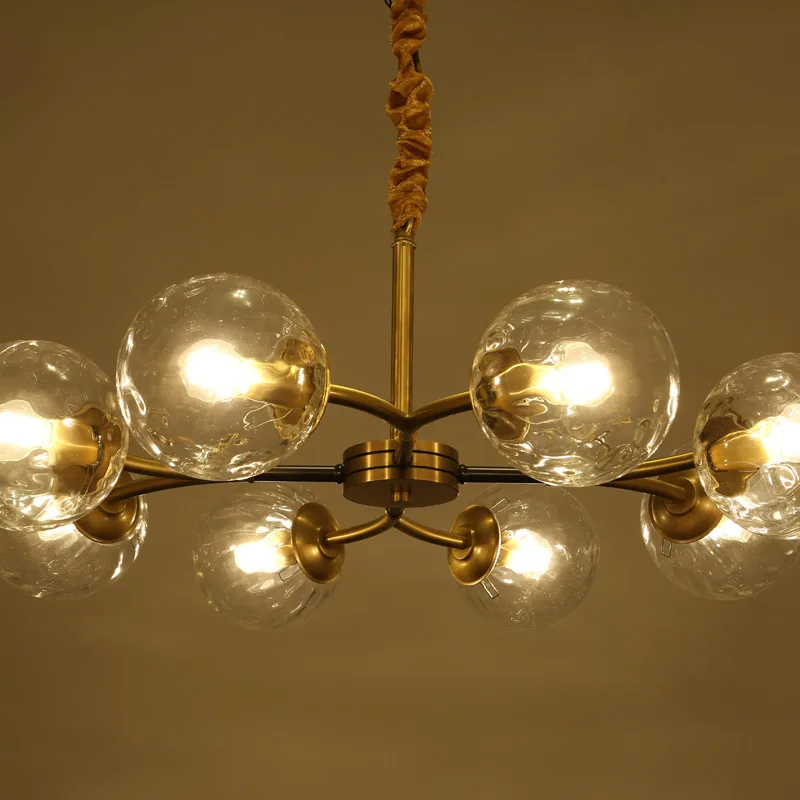 Настоящая медная люстра для спальни столовой гостиной современное Бронзовое