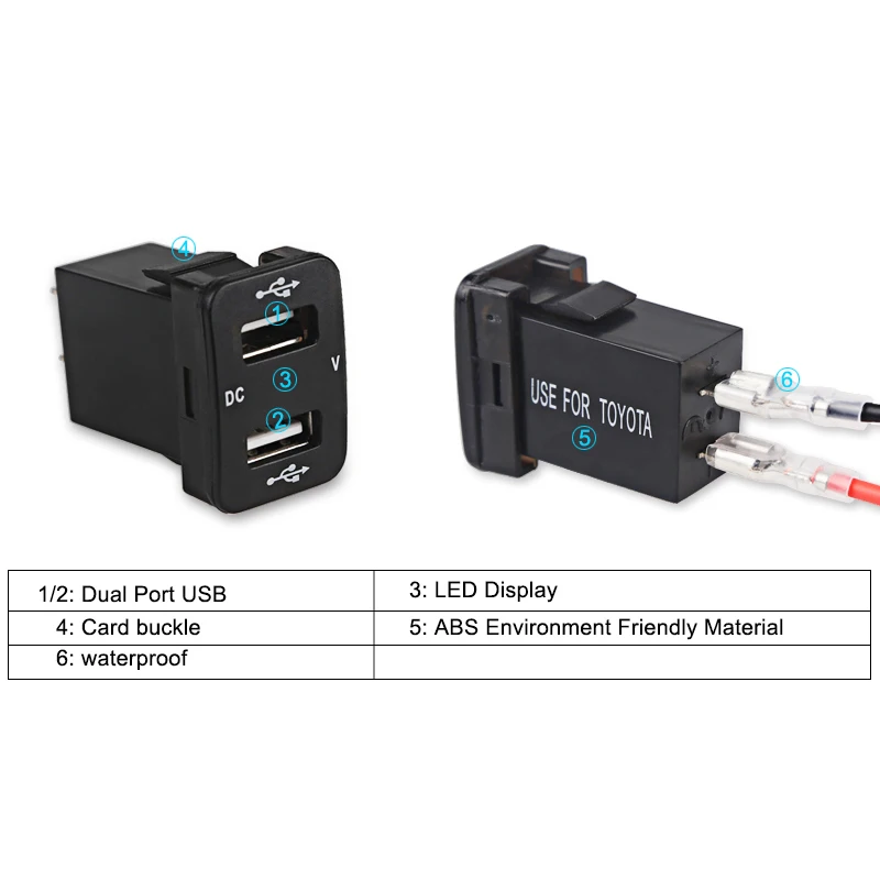 Urbanroad 12 В двойной USB разъем измеритель напряжения автомобильное зарядное