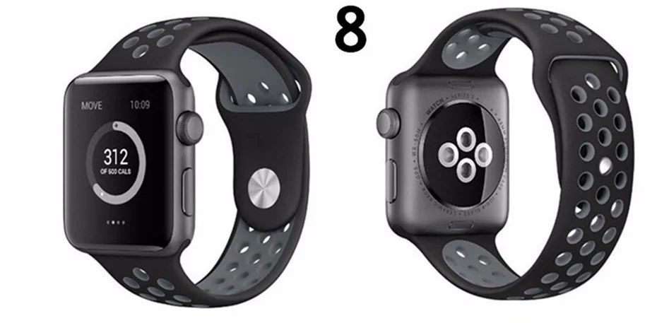Дышащий силиконовый спортивный ремешок для Apple Watch 5 4 3 2 1 42 мм 38 мм резиновый ремешок для Nike+ Iwatch 5 4 3 40 мм 44 мм