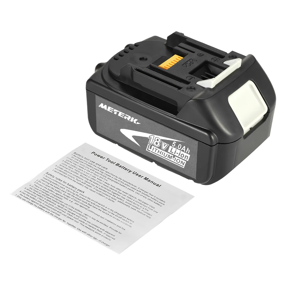 

Meterk BL1850 18V 4.0Ah /5.0Ah Recharcheable Power Tools Battery Lithium replacement Battery Pack large capacity
