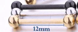 12mm Silver 1 Pair Маленькие серьги-гантели с двумя шариками, серьги-гвоздики, украшения для ушного пирсинга для унисекс, мини-Хрящ уха, аксессуары для пирсинга, 1 пара - Окраска металла: 12mm Silver 1 Pair