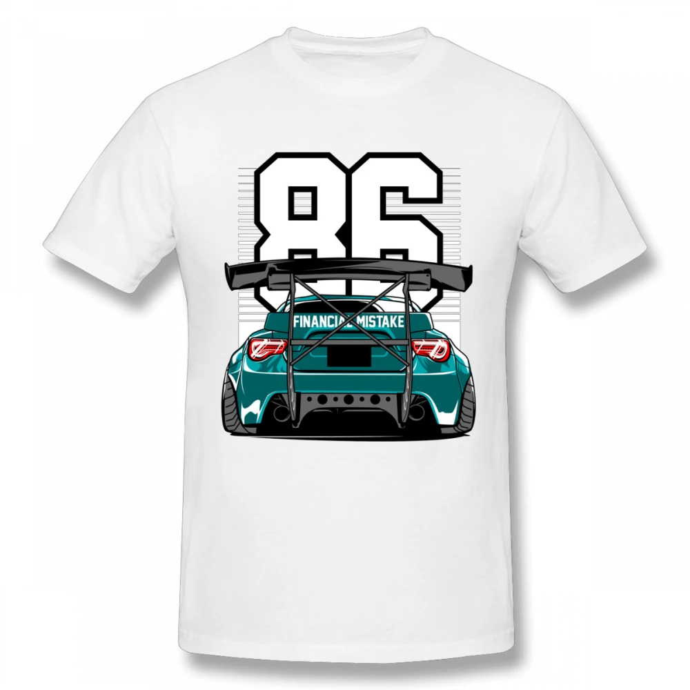 Awsome Toyota GT86 Rocket Bunny Футболка мужская популярная уличная футболка GTR Skyline Car S-6XL - Цвет: Белый