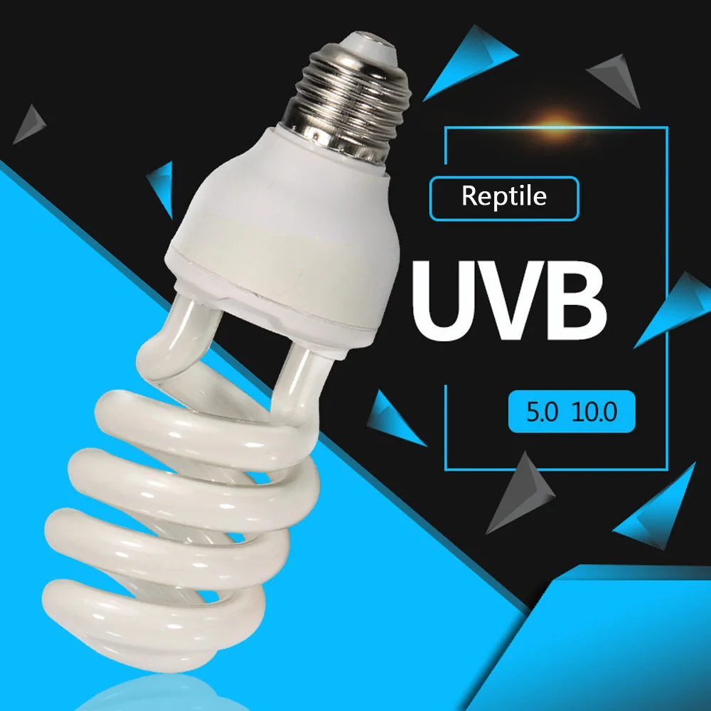 Рептилия UVB 5,0 10,0 лампа для черепах ящерица, змея Lguanas тепло кальция лампа энергосберегающий светильник рептилия суккулент E27