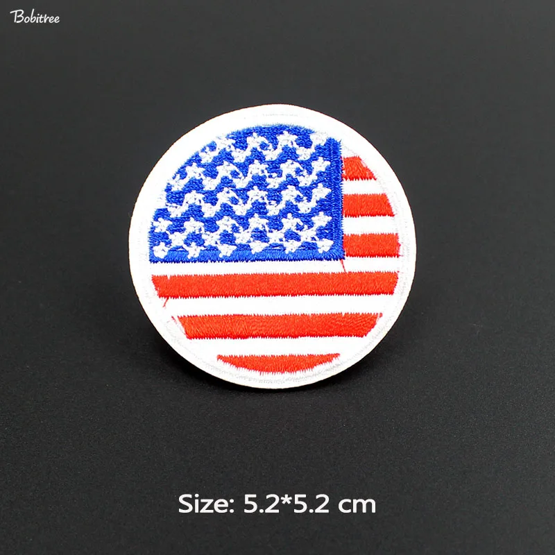 1 pcs Круглый США Австралия голландский вышитый флаг нашивка железо на значках аппликации одежда наклейки «сделай сам» Лоскутная работа - Цвет: 1 pcs