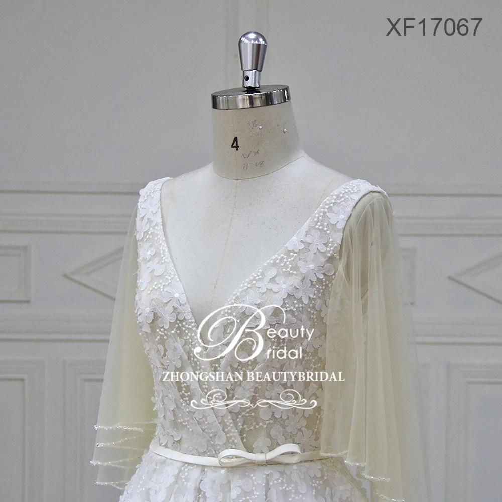 Свадебное платье-трапеция роскошное кружевное свадебное платье с длинным