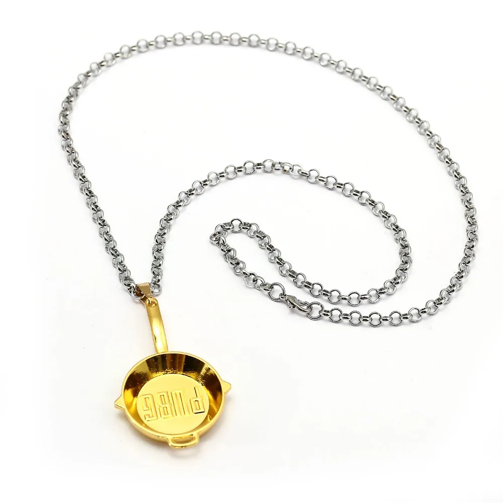 

Game Playerunknown's Battlegrounds Necklace Eat Chicken WINNER PUBG PAN Metal Chains Pendant Necklace For Men Colar