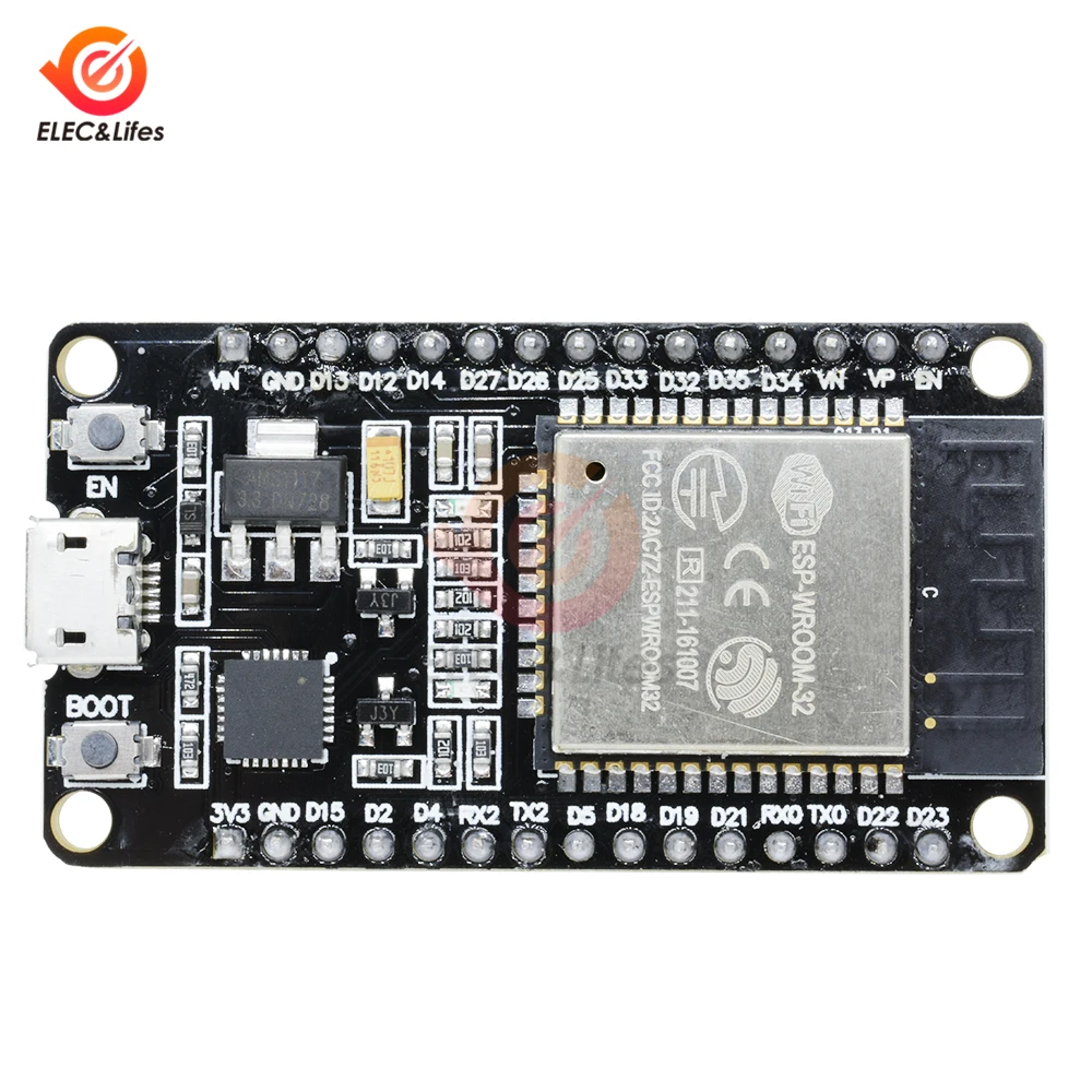 2 шт. ESP32 ESP-32S Беспроводной Wi-Fi и bluetooth-адаптер макетная плата 2,4 ГГц Micro USB CP2102 двухъядерный модуль ESP8266 ESP-WROOM-32 2102