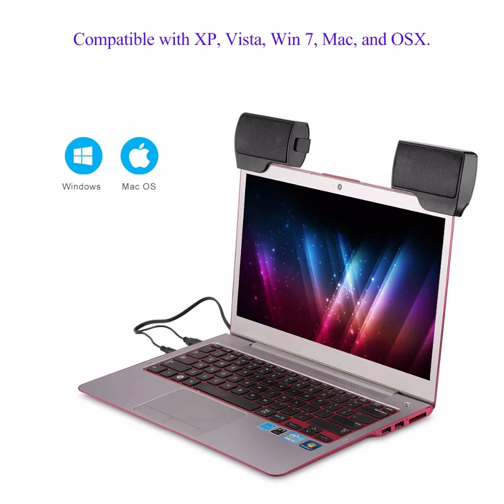 FORNORM портативная мини колонка с клипсой USB стереоколонка звуковая панель для