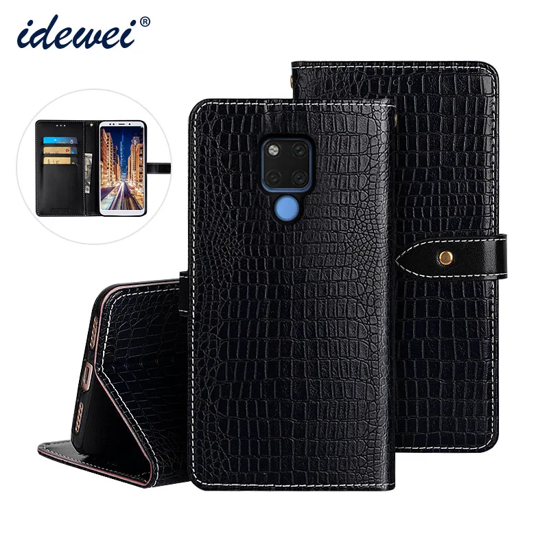 

Huawei Mate 20 X Case Cover Luxury Leather Flip Case For Huawei Mate 20 X Protective Phone Case Crocodile Grain 7.2"