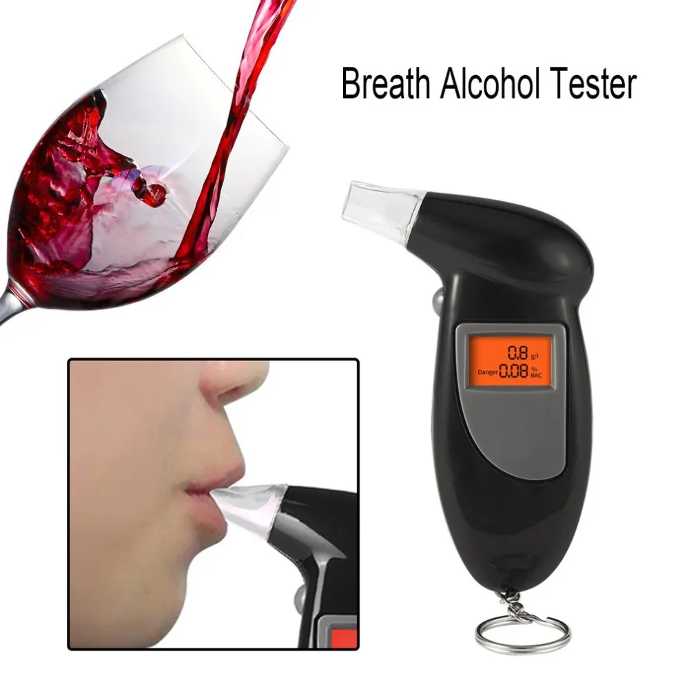 

Backlit Display Digital LCD Alert Breath Alcohol Tester Prefessional Police Alcohol The Breathalyzer Parking Breathalyser