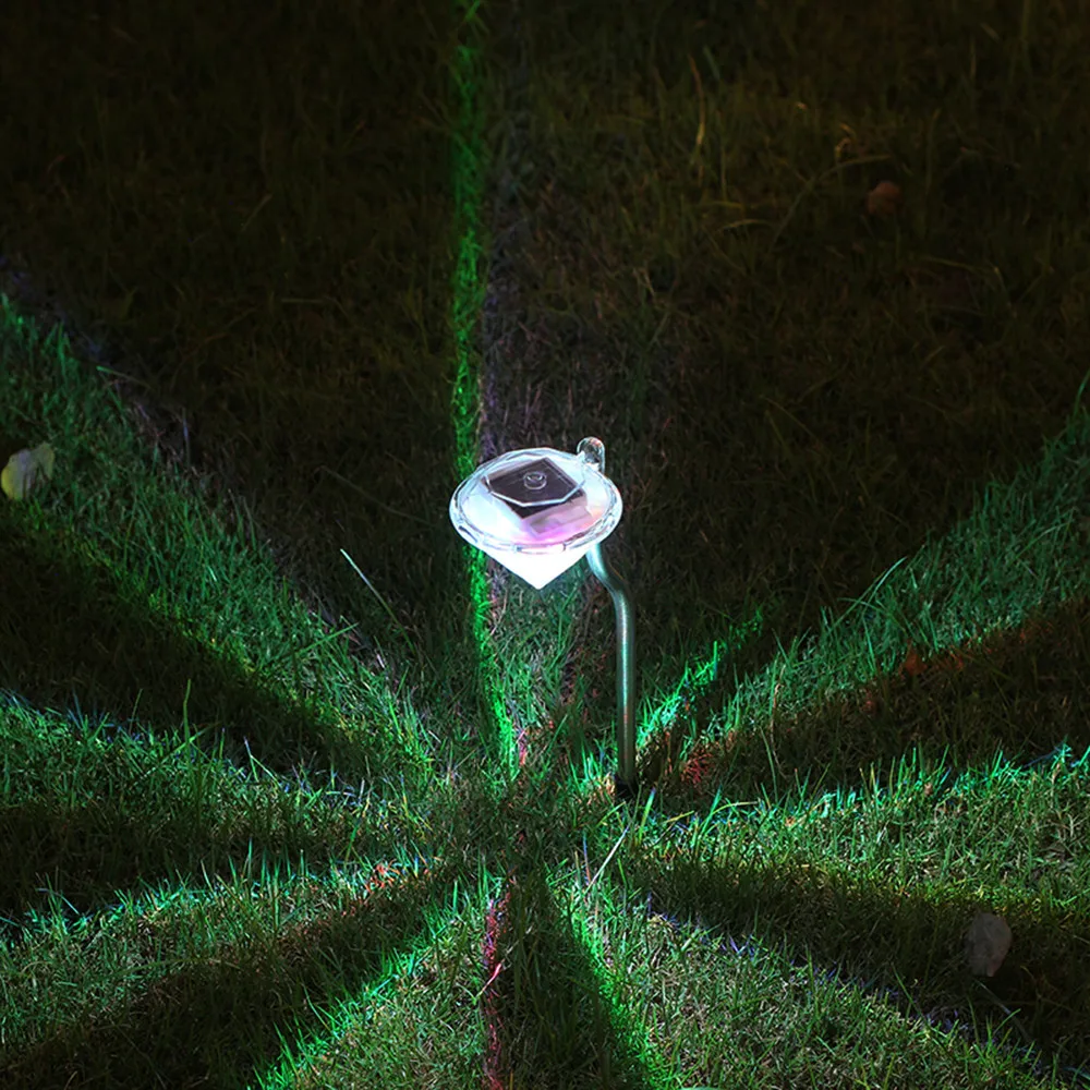 Новая мода красочные светодиодный солнечный свет Путь пейзаж наземные лампа Diamond