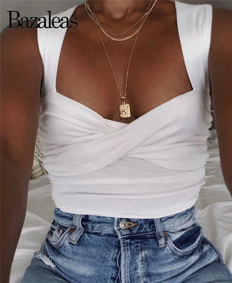 Женский облегающий Топ без рукавов Повседневная Базовая летняя рубашка в стиле