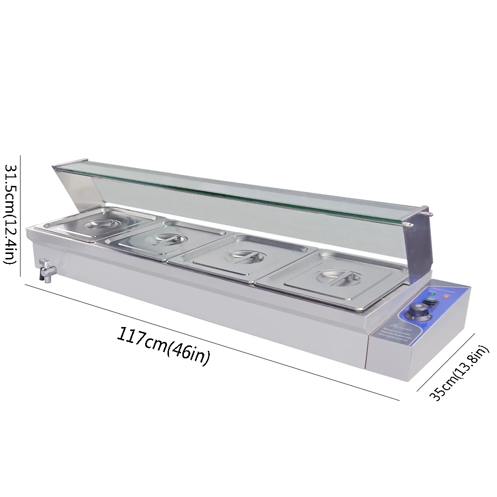 Электрический буфет еда теплее контейнер Bain Marie промышленный суп бассейн
