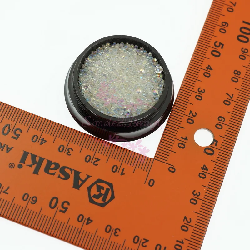 1 Набор микс крошечных стеклянных шариков Стразы шарики икры прозрачные