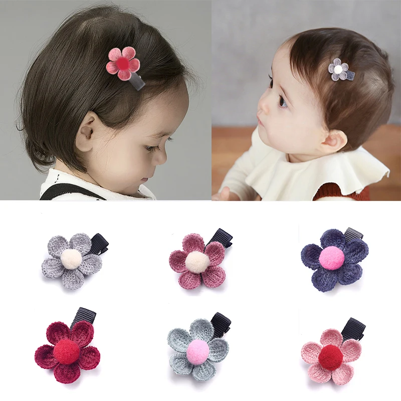 Детские Тканевые заколки для волос M MISM детские вязаные с цветами милые цветочные