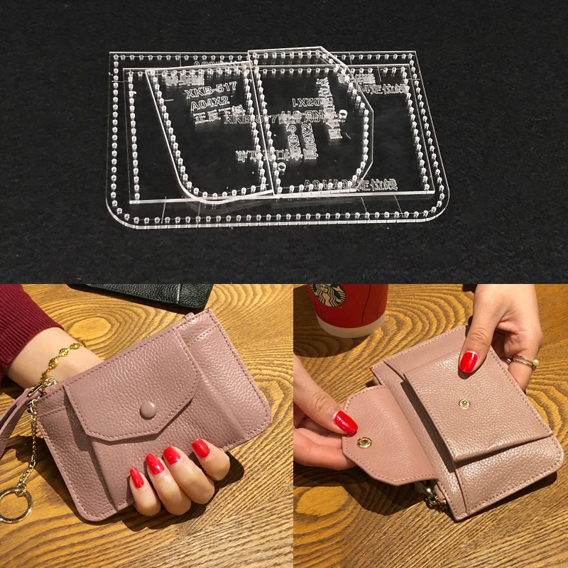 Ручная Сумочка акриловый шаблон кожаный узор DIY хобби кожевенное ремесло шитье шаблон трафареты 140x90x10 мм