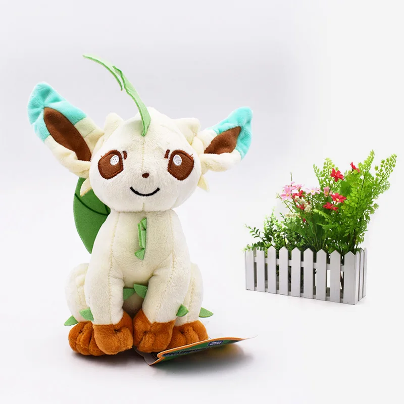Leafeon 9 видов стилей сидя Eevee Umbreon Flareon Vaporeon Glaceon Jolteon Espeon Leafeon Sylveon Животные Мягкие плюшевые качественные Мультяшные игрушки - Цвет: Leafeon