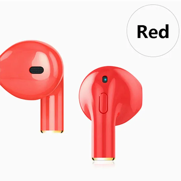 Красный 1 шт. мини Bluetooth гарнитура в ухо невидимые наушники беспроводные наушники музыкальные наушники с микрофоном для смартфонов iPhone 7 8 - Цвет: Красный