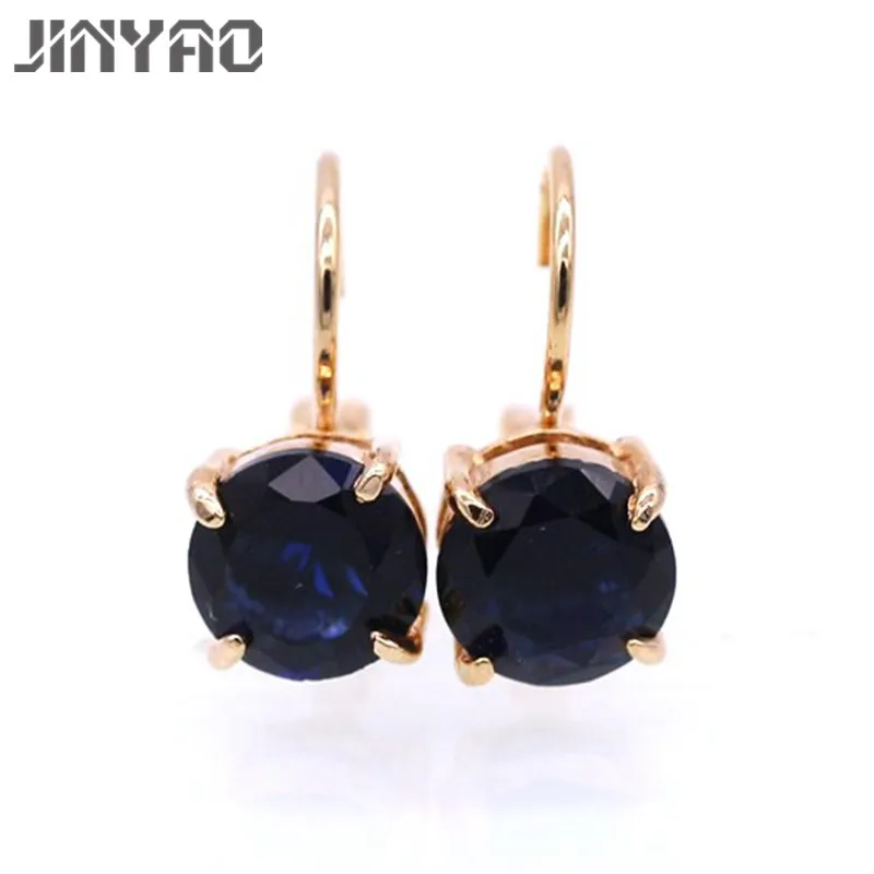 JINYAO высококачественные серьги золотого цвета с фианитом для женщин модные
