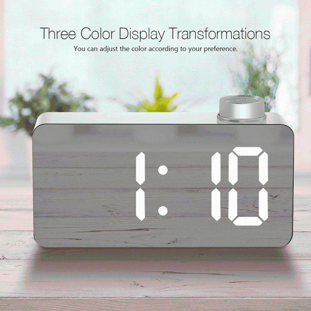Digoo DG-DM2, многофункциональный светодиодный зеркальный будильник, цифровые часы, повтор, отображение времени, ночной светодиодный светильник, Настольный будильник